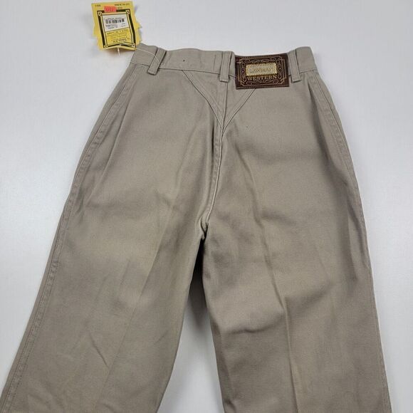 Vtg 80s Lawman Western Sheriff Pants Womens Sz 0 Junior Sz 3 high rise Khakis - Picture 1 of 13